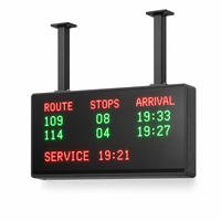 Panneau d'affichage LED matriciel suspendu pour arrêt de bus avec informations de déplacement des passagers et design moderne