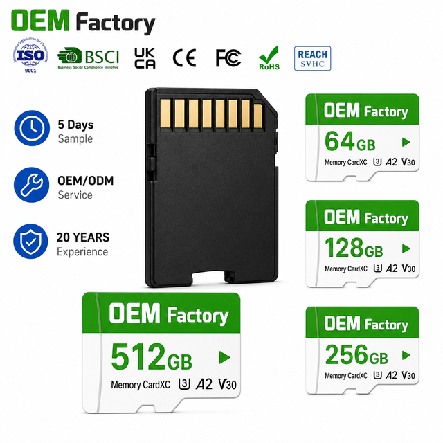 Nandstor Factory OEM SD TF A2 Card 16GB 32GB 64GB 128GB 256GB 512GB Class10 U3 TF Memory Card for Security Camera GPS Dashcam