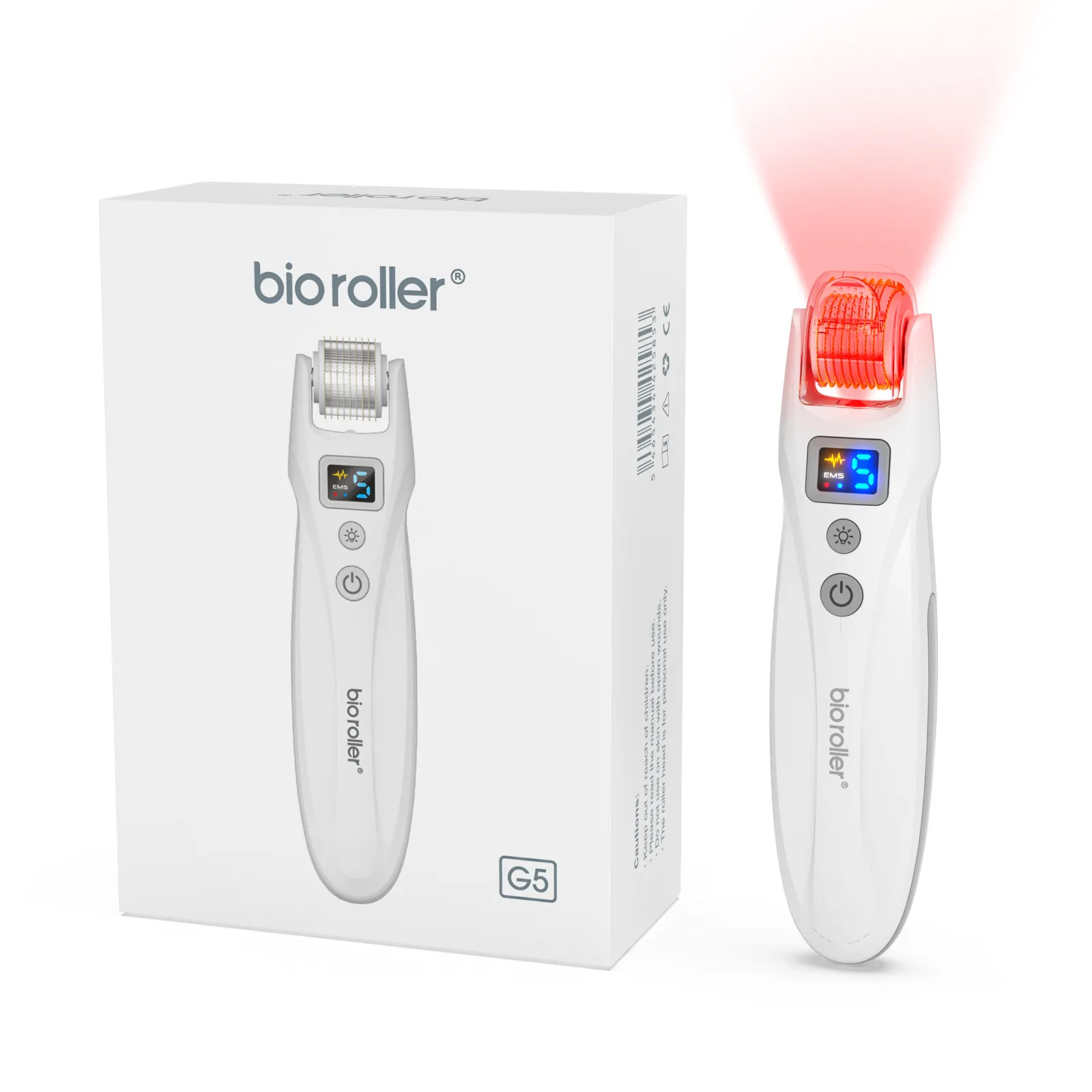 Gloednieuwe Bio Roller G5 Elektrische Led Licht Therapie Met Micro Stroom Derma Roller 540Pins Titanium Naald Voor Huidverzorging