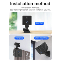 Mini Cámara de Seguridad Inteligente para el Hogar con Visión Nocturna, Audio Bidireccional, Batería Integrada, WIFI, Monitor para Bebés, CMOS 8MP, Gran Angular de 145°
