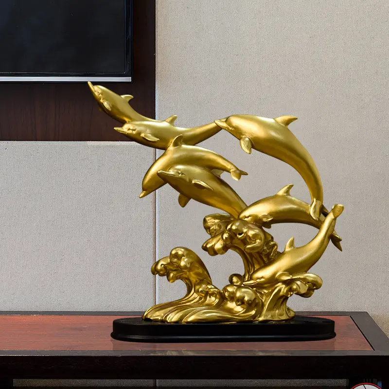 שרף מותאם אישית פסל פסל דולפין שרף חיות ים קישוט ימי אוקיינוס ימי פסל אספנות מתנות משרד ביתי Gar