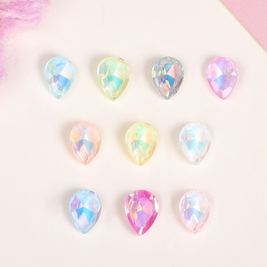 คริสตัลรูปหยดน้ำ แก้วคริสตัลหลากสี สำหรับตกแต่งเล็บ DIY และเครื่องประดับ - Product Image 1