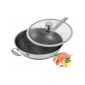 <span class=keywords><strong>Wok</strong></span> chinois antiadhésif en acier inoxydable triple couche pour cuisine économe en énergie, vente en gros - Product Image 1