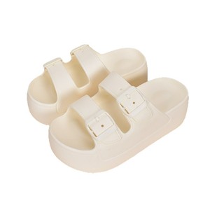 รองเท้าแตะชายหาด EVA สำหรับผู้หญิง พื้นหนา กันลื่น สวมใส่ได้ในฤดูร้อน สีเบจ รุ่นใหม่ปี 2025 รองเท้าลุยน้ำ - Product Image 1