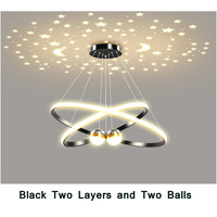 Luminaires suspendus LED ronds simples pour salle à manger, chambre à coucher, salon, décoration intérieure, lustre moderne luxueux à projection d'étoiles
