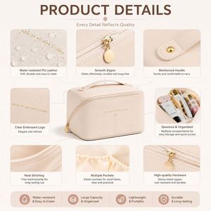 Wholesale Custom With Logo Waterproof Travel Promotional <b>Gift</b> Cosmetic Bag Pu Leather Makeup Bags - Product Image 3