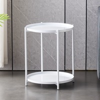 Meubles d'extérieur plateaux rond moderne métal côté Aquarium décor salon marbre Table basse avec réfrigérateur