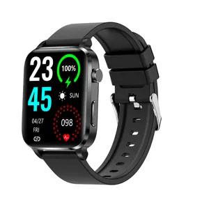 Jam tangan pintar anti air, jam tangan pintar 1.7 inci, pemantau suhu tubuh olahraga kesehatan, perangkat dapat dipakai, F100 unik