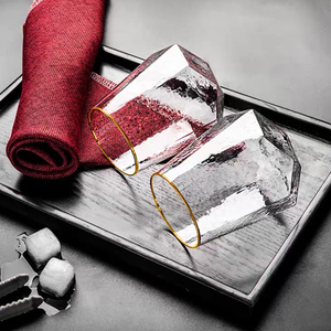 Juego de Copas de <span class=keywords><strong>Vino</strong></span> al por Mayor, Copas de <span class=keywords><strong>Vino</strong></span> Transparentes con Borde Dorado para Restaurante y Hotel - Product Image 5