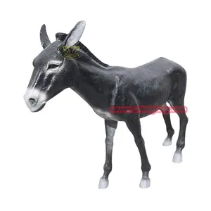 Diseño de paisaje de calle de jardín al aire libre estatua de burro de fibra de vidrio de tamaño real <span class=keywords><strong>escultura</strong></span> de decoración de animales de granja hecha de resina - Product Image 4