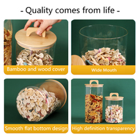 Grands bocaux de rangement en verre borosilicate avec couvercles et poignées, récipients de stockage alimentaire sans BPA pour farine, céréales, riz, pâtes, café