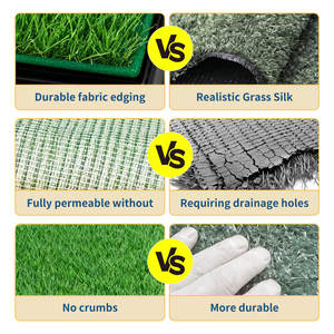 Tapis d'apprentissage pour chiot avec grande boîte de récupération, patch d'herbe artificielle réutilisable avec 3 déflecteurs anti-éclaboussures - Product Image 6