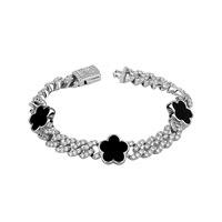 Bracelet cubain Hip-Hop à fleur à cinq pétales en zircon avec fermoir à ressort en fer, personnalisé, tendance INS, accessoire unisexe