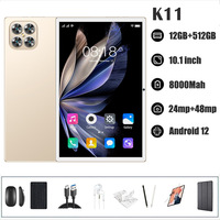 Tablette intelligente K11 10 pouces Android 13, écran IPS, 4G, processeur quadricœur 1,8 GHz, 12+512 Go, MTK, nouvelle génération pour les entreprises