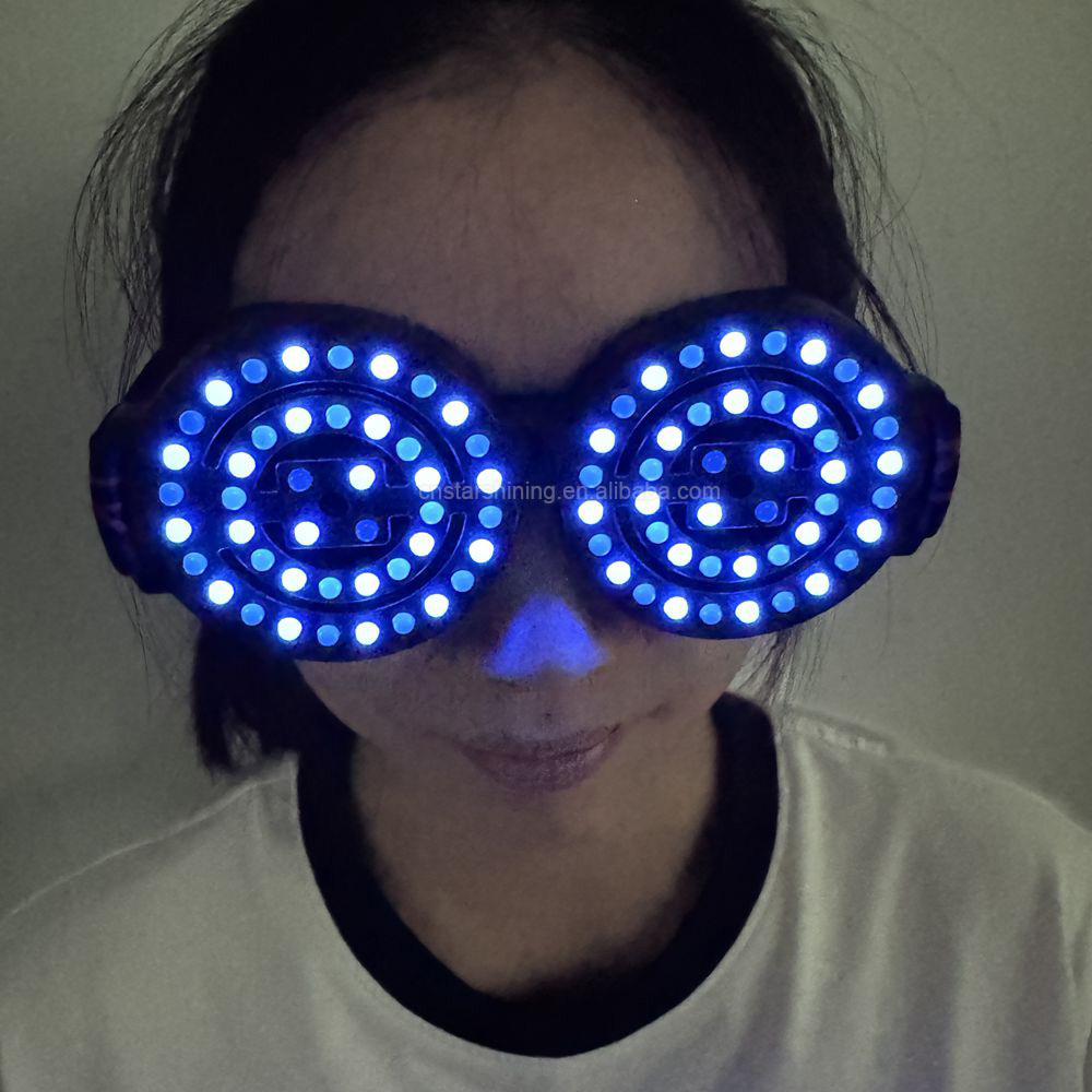 Shenzhen Factory Custom LED Light Up Goggles High Quality DJ LED Glasses For Music Festival Party Events