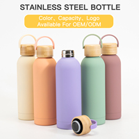 Botella de Agua y Té Reutilizable de Acero Inoxidable Aislada, Libre de BPA, Ecológica, para Bebidas Frías y Calientes, 500 ml, con Recubrimiento de Goma, Regalo Empresarial