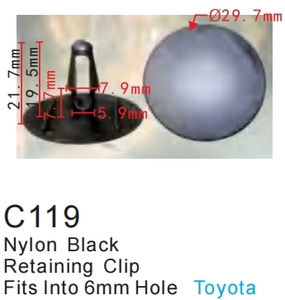 คลิปยึดไนลอนสีดำใหม่สำหรับตัวยึดพลาสติกของ Toyota สำหรับชิ้นส่วนยานยนต์ที่ทำจากวัสดุ Pom - Product Image 2