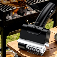 Brosse de nettoyage électrique pour barbecue, rechargeable, portable, pour camping en extérieur, en acier inoxydable, brosse rotative manuelle
