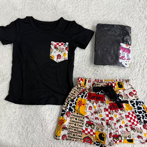 <span class=keywords><strong>Pigiami</strong></span> Estivi per Bambini RTS ODM/OEM con Stampa Western in Bambù, Set Corto per Bambine e Bambini, Bundle Misterioso, Abbigliamento per Bambini all'Ingrosso - Product Image 3