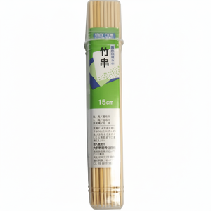 Spiedini di bambù 15cm di lunghezza confezione da 80 per barbecue all'aperto - Product Image 1