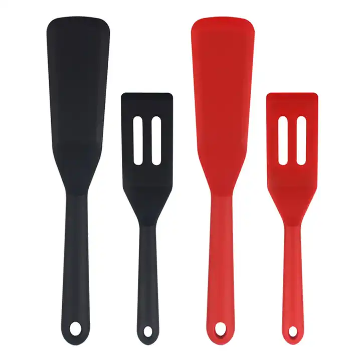 2PCS Mini Silicone Cooking Spoon, Nonstick Heat Resistant Slotted