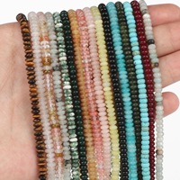 Rondell lisse 2*4mm pierre plate pierres précieuses perles en vrac jaune oeil de tigre Turquoise cerise Quartz bricolage perles de pierre naturelle brins