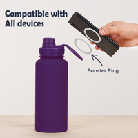 Botella de Acero Inoxidable SS304 Mate de Colores con Anillo Magnético para Teléfono, Tapa con Boquilla, Venta al por Mayor, Hue Etch, Lujosa, para Viajes, Gimnasio, Aire Libre, Termo, Vaso Térmico