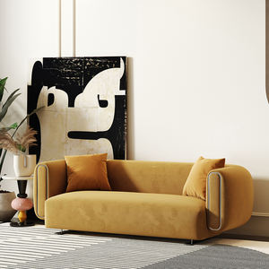 AOMISI <span class=keywords><strong>CASA</strong></span> divani da soggiorno curvi a forma di L set tappezzeria moderna set di divani componibili componibili a braccio basso in tessuto teddy - Product Image 6