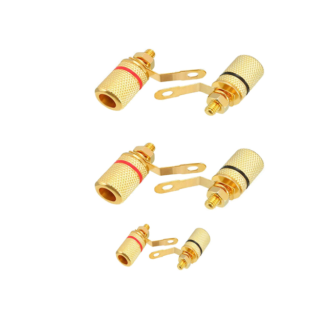 Customized Quick Release Binding Post Pure Copper Gold Plating Cnc Machining Part