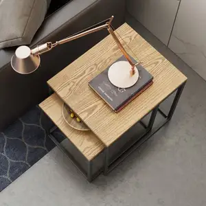 שינה כפרי שולחן סלון עץ קפה סוף שולחן מיטת קטן צד שולחן