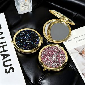 Hot Souvenir Double-Sided Makeup <b>Mirror</b> Portable Round <b>Compact</b> <b>Mirror</b> with Diamond Glitter Powder Travel <b>Mirror</b> - Product Image 2