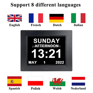 Horloge numérique avec calendrier, alarme, jour, date, mois, année et température, 8 pouces, <span class=keywords><strong>pour</strong></span> personnes âgées atteintes de démence ou d'<span class=keywords><strong>Alzheimer</strong></span>, modèle 2024 - Product Image 2