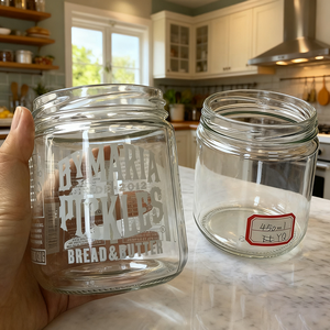 Bocaux en verre transparent avec logo sérigraphié personnalisé pour le lait, la confiture, la gelée - Différentes tailles (35 ml-450 ml) Bouchon en aluminium à vis - OEM/ODM - Product Image 3