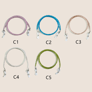 Chaîne et <span class=keywords><strong>cordon</strong></span> pour <span class=keywords><strong>lunettes</strong></span> Damai TC-C060, tendance, faits main, en perles acryliques transparentes de 4 mm, antidérapant, 28,34 pouces - Product Image 2