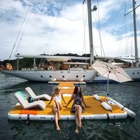 PVC écologique extérieur été plage fête adulte gonflable piscine flotteur nager île flottant radeau plate-forme