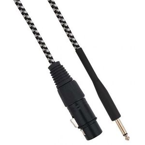 Câble audio mono Cannon XLR femelle vers jack 6,35 mm mâle, 3 mètres, blanc et noir - Product Image 1