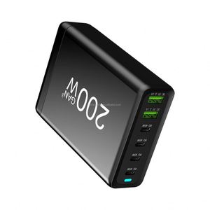 200W GAN Desktop <b>Socket</b> 4USB C+2USB 6 Ports High Power Fast Charger Android Smartphone <b>Universal</b> Travel Wall Charger - Product Image 5