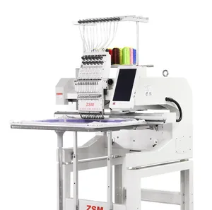 Máquina de bordado, qm1201 cabeça única multi agulhas máquina do computador bordado casa touca plana camiseta máquina de bordado