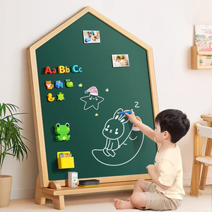 Papan Tulis Dua Sisi Hitam Putih untuk Anak, Mainan Edukasi Menggambar dan Melukis untuk Bayi di Rumah - Product Image 3