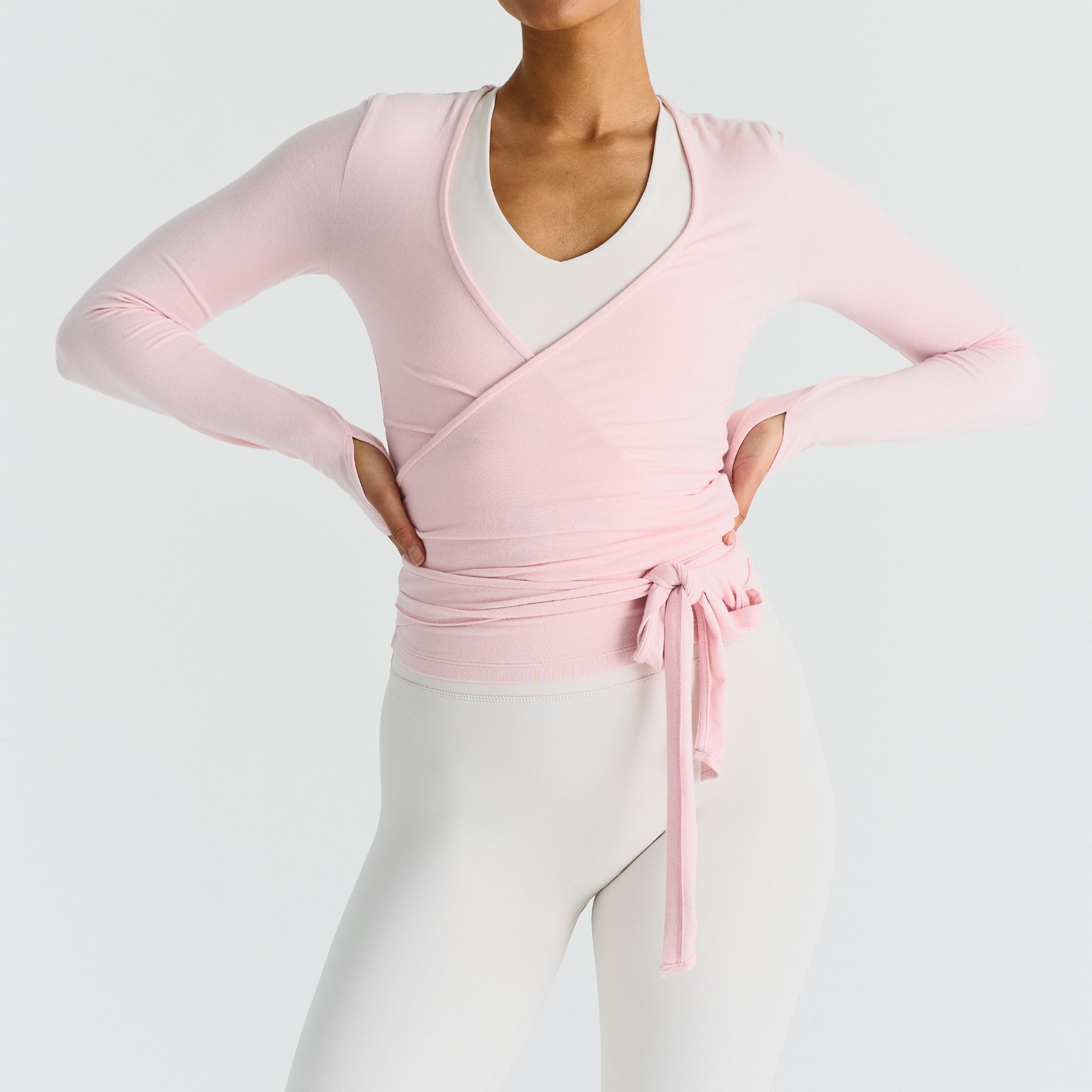 Custom Long Sleeve Women Yoga Top Front Ballet Wrap Moisture-Wicking Blouse Soft & Comfortable Workout Yoga Shirts for Women