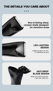 Máy cạo lông toàn thân không dây cho nam, chống nước IPX7, màn hình LCD, sạc USB 100 phút, lưỡi dao gốm, 1200mAh, sử dụng được khi khô hoặc ướt - Product Image 5