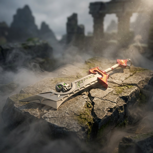 Modèle d'arme de l'Émissaire de la Cendre du jeu Warcraft, artisanat en métal, jouet pour enfants, décoration, couteaux de cuisine, aiguiseur de couteaux - Product Image 1
