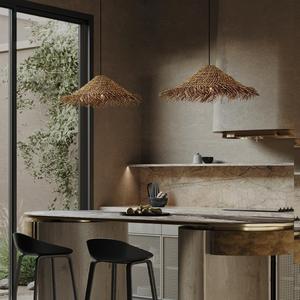Lustre de salle à manger de style campagnard japonais usine style rétro <span class=keywords><strong>chapeau</strong></span> de paille japonais <span class=keywords><strong>abat</strong></span>-<span class=keywords><strong>jour</strong></span> en rotin design <span class=keywords><strong>chinois</strong></span> simple - Product Image 5