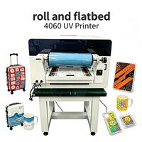 Mesin Cetak Roll-to-Roll Otomatis Kecepatan Tinggi Benlun 4060 UV Flatbed Printer XP600 head Flex Egg Materials Terlaris