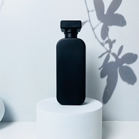 Vente flash - Flacon de parfum en verre transparent rectangulaire noir personnalisé de luxe 30 ml 50 ml 100 ml avec tête de pulvérisation