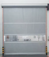 Porte à enroulement rapide résistante au vent, porte automatique à induction à grande vitesse pour la logistique d'entrepôt