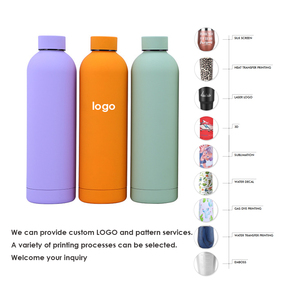 Custom LOGO Insulated Thermal Stainless Steel Tumbler 500ml Small Mouth Double Wall Soft Rubber Paint Premium Leak-Proof Hand - Product Image 5