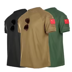 T-shirt tactique d'été pour homme DF 155 bleu marine à manches courtes avec crochet pour lunettes et bande auto-agrippante sur le bras - Product Image 6