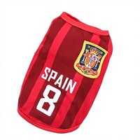 Maßgeschneidertes Hunde-Fußballtrikot Brasilien Nationalmannschaft Abzeichen Druck Atmungsaktive Haustier-Fußballuniform Chinesisches Neujahr XS