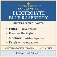 Formule personnalisée OEM, électrolytes hydratants, mélange de boissons sans sucre |   Complément alimentaire à la framboise bleue, vegan, sans OGM, marque privée